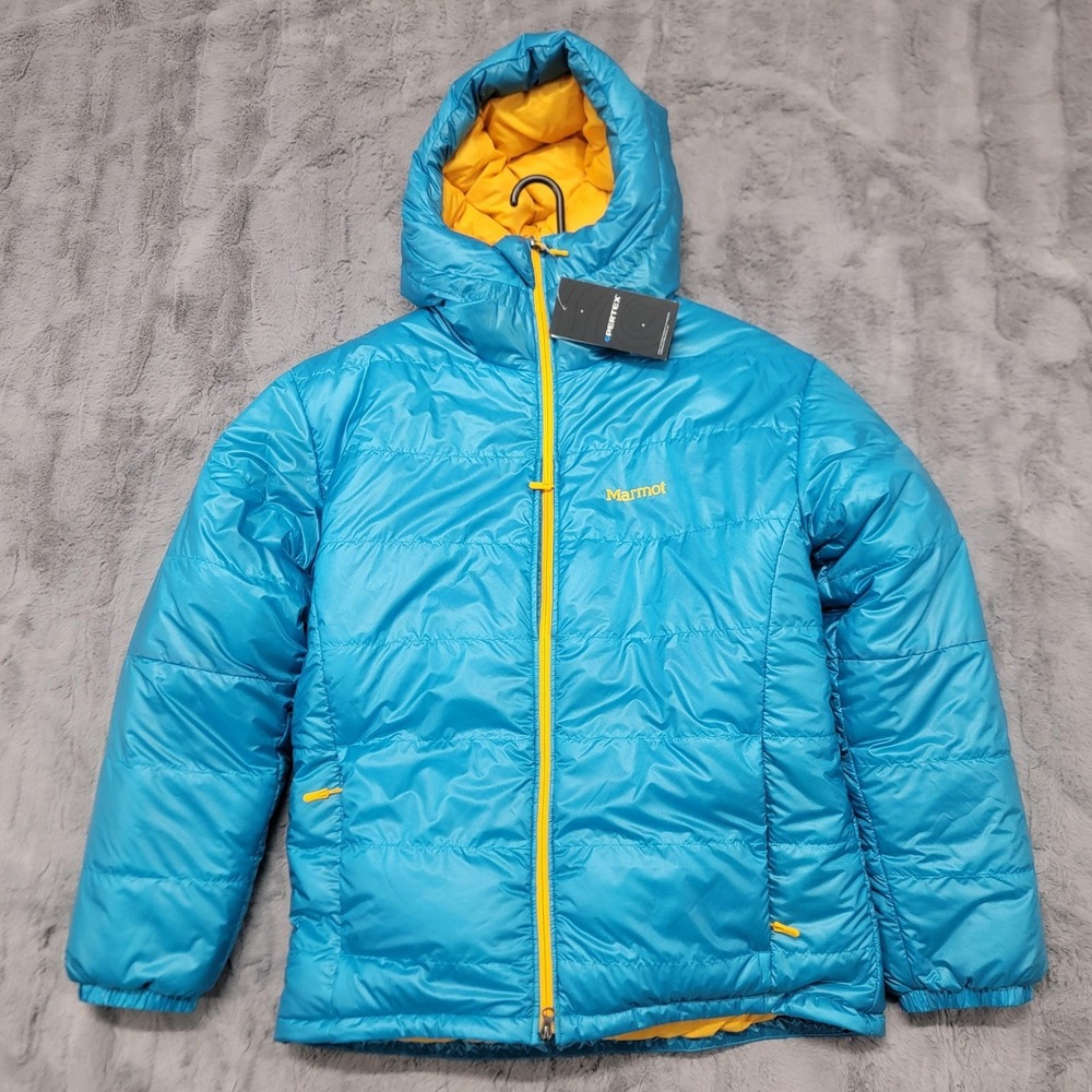 Marmot Jacket Mens Medium Blue West Rib Parka 800 Fill Down Puffer $600 MSRP
